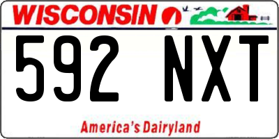WI license plate 592NXT