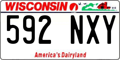 WI license plate 592NXY