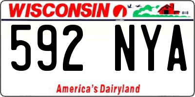 WI license plate 592NYA