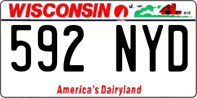 WI license plate 592NYD