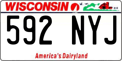 WI license plate 592NYJ