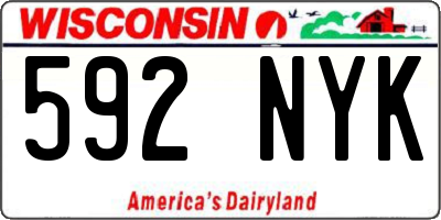 WI license plate 592NYK