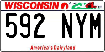 WI license plate 592NYM