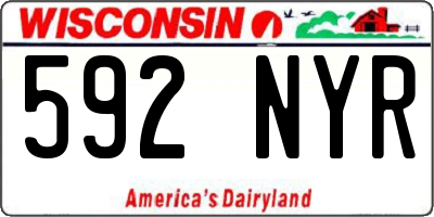 WI license plate 592NYR