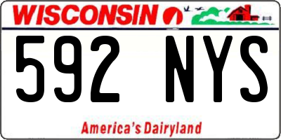 WI license plate 592NYS