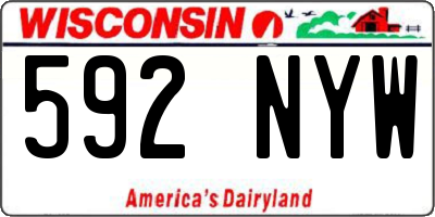 WI license plate 592NYW