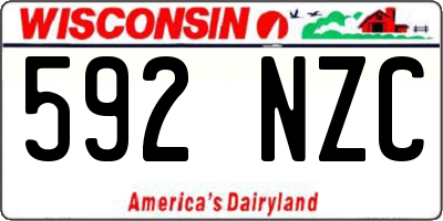 WI license plate 592NZC
