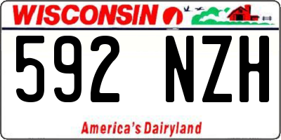 WI license plate 592NZH