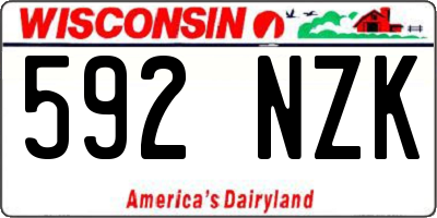 WI license plate 592NZK
