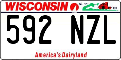 WI license plate 592NZL