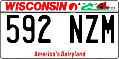 WI license plate 592NZM