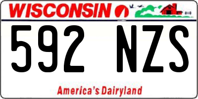 WI license plate 592NZS