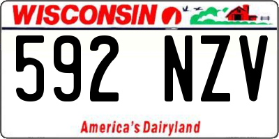 WI license plate 592NZV