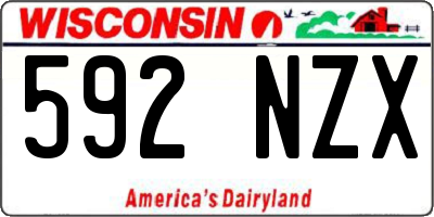 WI license plate 592NZX