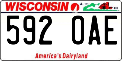 WI license plate 592OAE