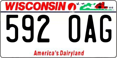 WI license plate 592OAG