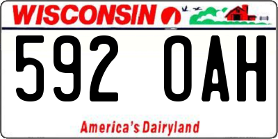 WI license plate 592OAH