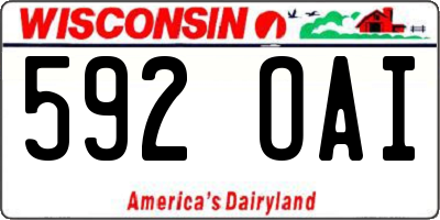 WI license plate 592OAI