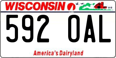 WI license plate 592OAL