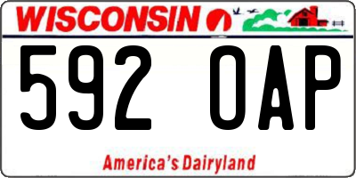 WI license plate 592OAP