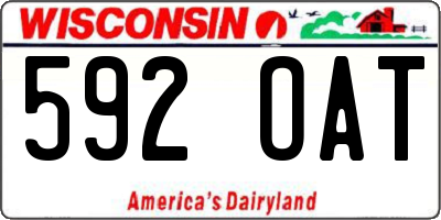 WI license plate 592OAT