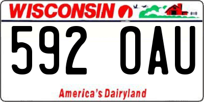 WI license plate 592OAU