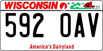 WI license plate 592OAV