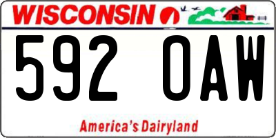 WI license plate 592OAW