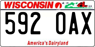 WI license plate 592OAX