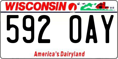 WI license plate 592OAY