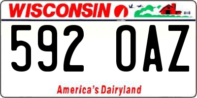 WI license plate 592OAZ