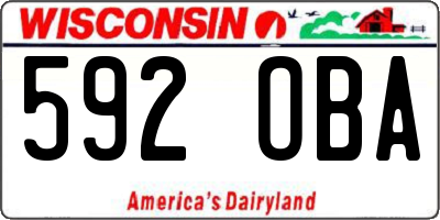 WI license plate 592OBA