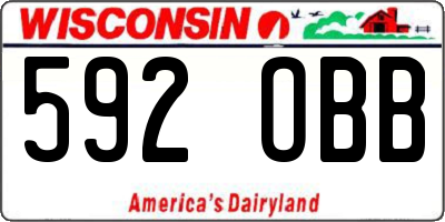 WI license plate 592OBB
