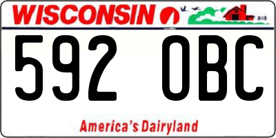 WI license plate 592OBC