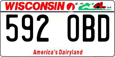 WI license plate 592OBD
