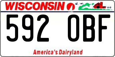 WI license plate 592OBF