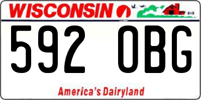 WI license plate 592OBG