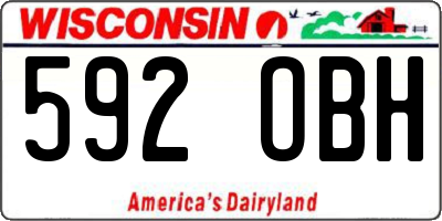 WI license plate 592OBH