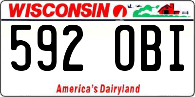 WI license plate 592OBI