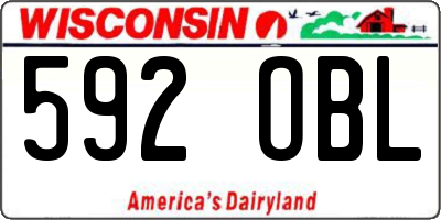 WI license plate 592OBL