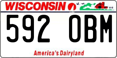 WI license plate 592OBM