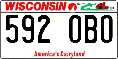 WI license plate 592OBO