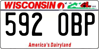 WI license plate 592OBP