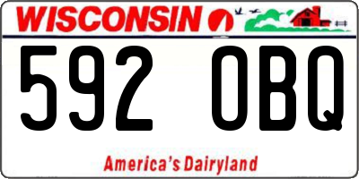 WI license plate 592OBQ