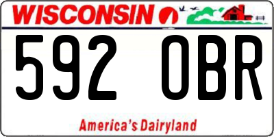 WI license plate 592OBR