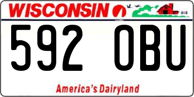 WI license plate 592OBU