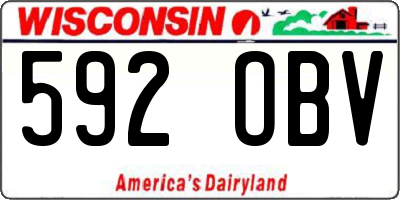 WI license plate 592OBV