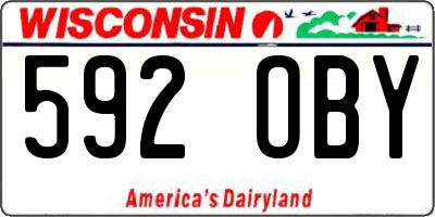 WI license plate 592OBY