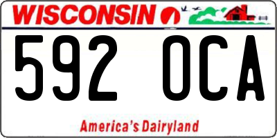 WI license plate 592OCA