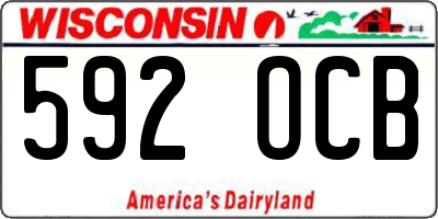 WI license plate 592OCB